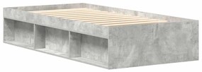 Estrutura de cama solteiro 75x190 cm cinzento cimento