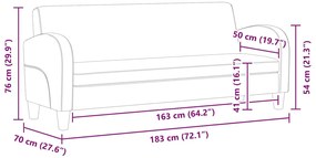 Sofá de 3 lugares camurça artificial castanho
