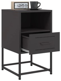 Mesas de cabeceira 2 pcs 36x39x60,5 cm aço preto