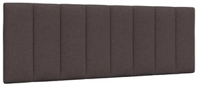 Estrutura de cama sem colchão 140x190 cm tecido castanho-escuro