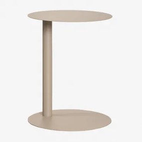 Mesa Auxiliar Para Jardim Redonda Ø40 Cm Em Aço Yannik Moka Brown - Sklum