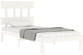 Cama sem colchão 100x200 cm madeira de pinho maciça branco
