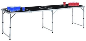 Mesa de beer pong dobrável com copos e bolas 240 cm