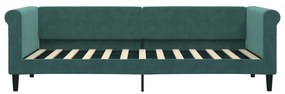 Sofá-cama com colchão 80x200 cm veludo verde-escuro