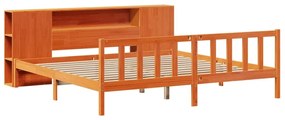 Cama com estante sem colchão 200x200 cm pinho maciço