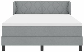 Cama Box Spring vidaXL com Colchão Cinza Claro 140x200 cm Tecido