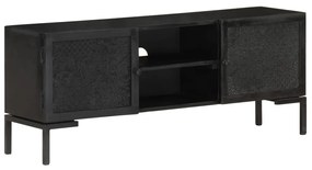 vidaXL Móvel de TV 115x30x46 cm madeira de mangueira maciça preto