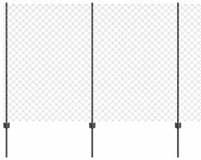 Cerca de Cadeia com 44 Postes em U Cinza 1.6x25 m Aço