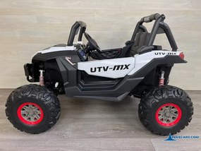 Carro elétrico para crianças Todo terreno Buggy UTV 4x4 MP4 12V 2 Lugares Branco