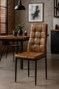 Pack 4 Cadeiras Lan Couro Sintético - Marrom Vintage