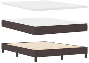 Cama com Box Spring e Colchão Castanho Escuro 140x190 cm Tecido
