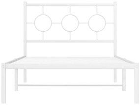 Estrutura de cama com cabeceira 100x200 cm metal branco