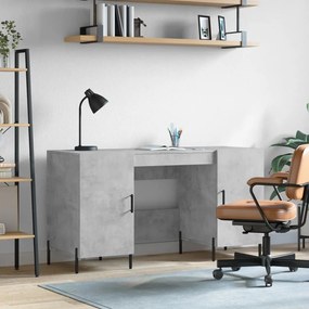 vidaXL Secretária 140x50x75 cm derivados de madeira cinza cimento