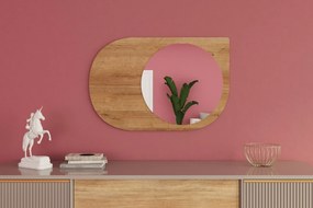 Espelho "Pubble" - 60 x 90 x 2,2 cm - Carvalho Safira - Design Moderno