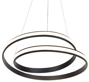 Candeeiro suspenso design preto 55 cm incl. LED - Rowan Moderno
