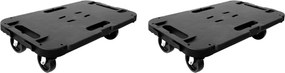 vidaXL Carrinhos de transporte 2 pcs 300 kg polipropileno preto