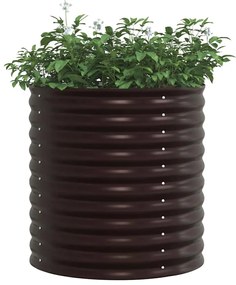 Canteiro Elevado para Jardins - Castanho 80x80x81 cm Aço Galvanizado