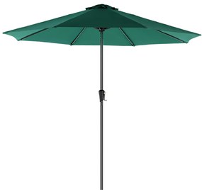 Guarda-sol de jardim SONGMICS de 290 cm, FPS 50+, proteção solar, inclinação de 30° em 2 direções, manivela para abertura e fechamento, para jardins externos, piscina, varanda e pátio, base não incluída, verde GPU30GN