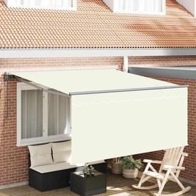 vidaXL Toldo Retrátil Creme 350 x 250 cm Poliéster e Alumínio