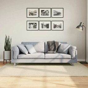Tapete pelo curto macio e lavável HUARTE 140x200 cm cor creme