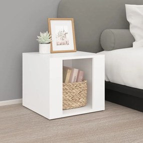 vidaXL Mesa de cabeceira 41x40x36 derivados de madeira branco