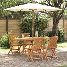 vidaXL Conjunto de Jantar para Jardim 5 pcs Castanho 160 x 80 x 75 cm