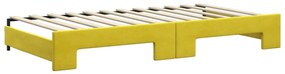 Sofá-cama com gavetão e gavetas 100x200 cm veludo amarelo