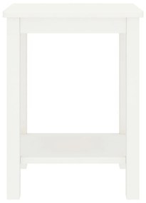 Mesa de cabeceira 35x30x47 cm madeira de pinho maciça branco