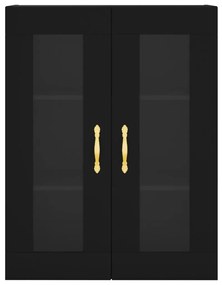 Armário alto 69,5x34x180 cm derivados de madeira preto