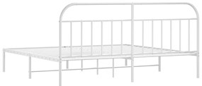 Estrutura de cama com cabeceira 193x203 cm metal branco