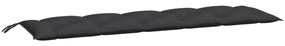 Almofadões banco jardim 2 pcs 180x50x7cm tecido oxford preto