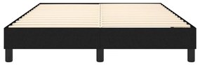 Estrutura de cama sem colchão 140x190 cm tecido preto