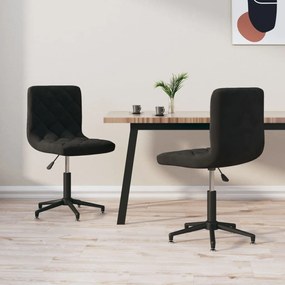 vidaXL Cadeiras de jantar giratórias 2 pcs veludo preto