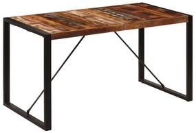 Mesa de jantar 140x70x75 cm madeira recuperada maciça