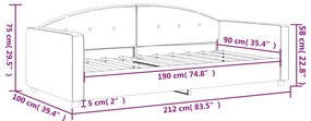 Sofá-cama 90x190 cm veludo preto