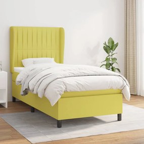 vidaXL Cama com molas/colchão 80x200 cm tecido verde