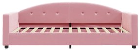 Sofá-cama com colchão 90x200 cm veludo rosa
