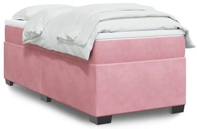 Cama com molas/colchão 90x190 cm veludo rosa