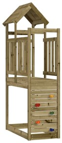 vidaXL Torre brincar c/ parede escalar 53x110,5x214cm pinho impregnado