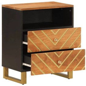 Mesa de cabeceira 50x33x60 cm mangueira maciça castanho e preto