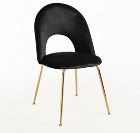 Cadeira Dawa Gold Veludo - Preto