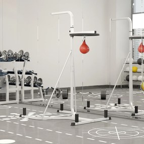 Suporte para saco de boxe (NÃO INCLUÍDO) com base autônoma 2 em 1 e saco de velocidade 156 x 115 x 224 cm branco