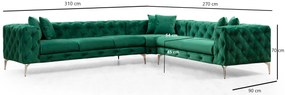 Sofá de Canto Como – Verde – 310 cm x 70 cm x 270 cm