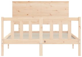 Cama sem colchão 140x190 cm madeira de pinho maciça