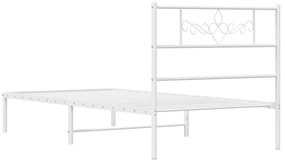 Estrutura de cama com cabeceira 90x190 cm metal branco