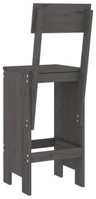 Cadeiras de bar 2 pcs 40x48,5x115,5 cm pinho maciço cinzento