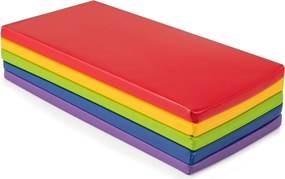 Conjunto 5 Colchões para Descanso Infantil de Espuma para Crianças para Dormir Arco-íris com Capas Multicoloridas