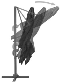 Guarda-sol cantilever c/ poste de alumínio 300x300 cm antracite