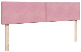 Estrutura de cama otomana com colchão 160x200 cm veludo rosa