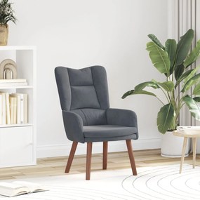 Cadeira Relaxante vidaXL Veludo Cinza Escuro